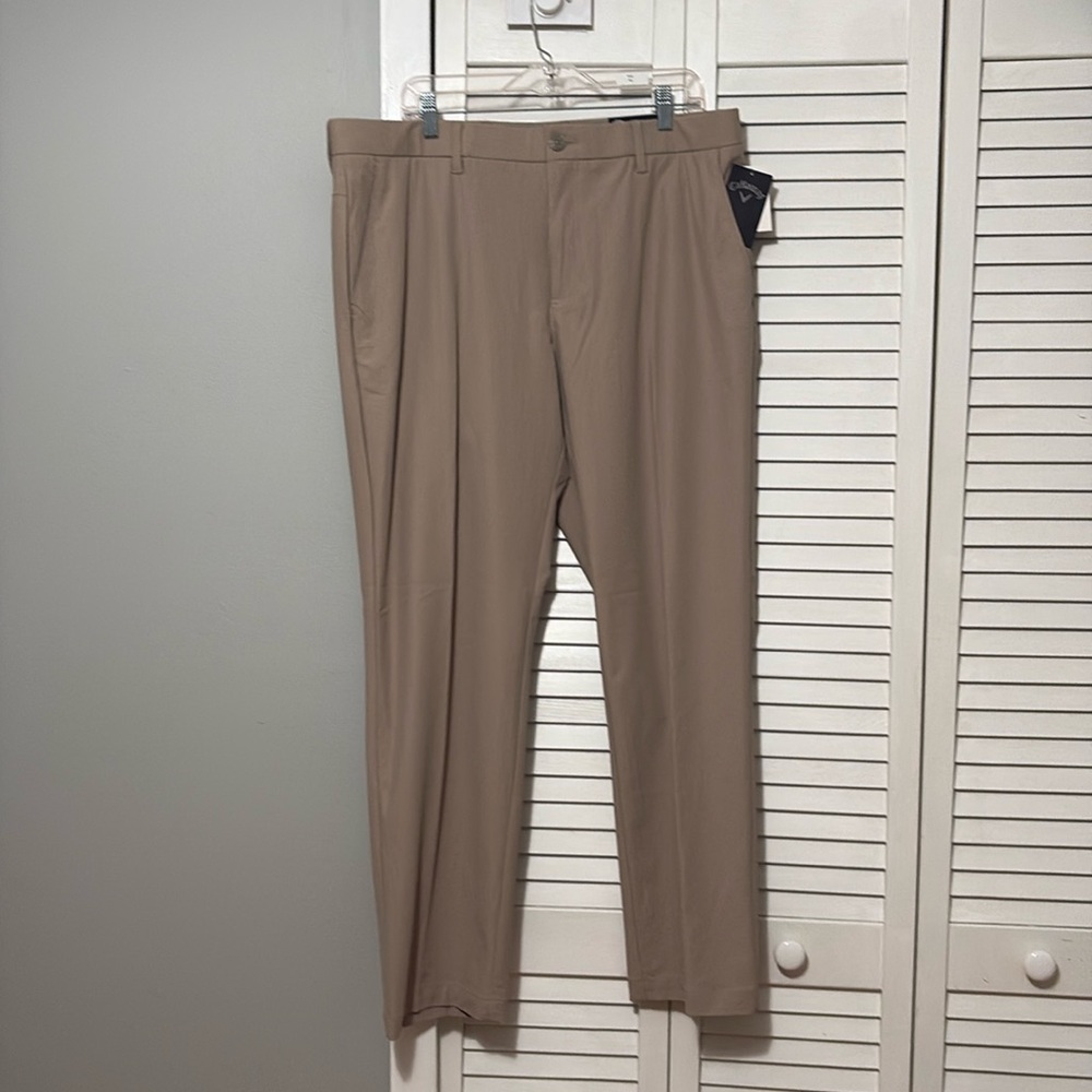 Callaway Golf Pants Stretch waistband opti-dry 38W 32L chinchilla new with tag